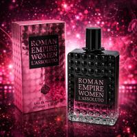 Perfume Roman Empire Women L’Assoluto Eau de Parfum 100 ml (3.3 fl oz) – Fragancia femenina intensa y sofisticada, aroma duradero, frasco negro texturizado con detalles rosa, caja original rosa brillante, ideal para regalo y ocasiones especiales - details 0