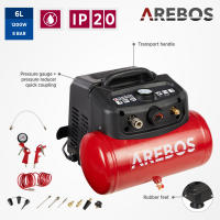 AREBOS Compresor de Aire Comprimido 1200W - 6L - Silencioso - Pintar - Eléctrico - details 16