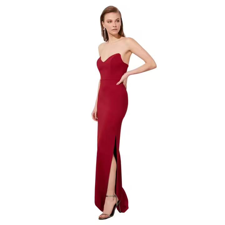 Trendyol Black Bodycon Lined Woven Long Elegant Evening Night Graduation Dress Tprss21Ae0047 - 1
