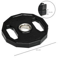 SPORTNOW Juego de 2 Discos de Pesas Olímpicas 5 kg/10 kg Hierro Fundido Placas de Pesas con Orificio de 5 cm para Entrenamiento Fitness en Gimnasio Casa Negro - details 3