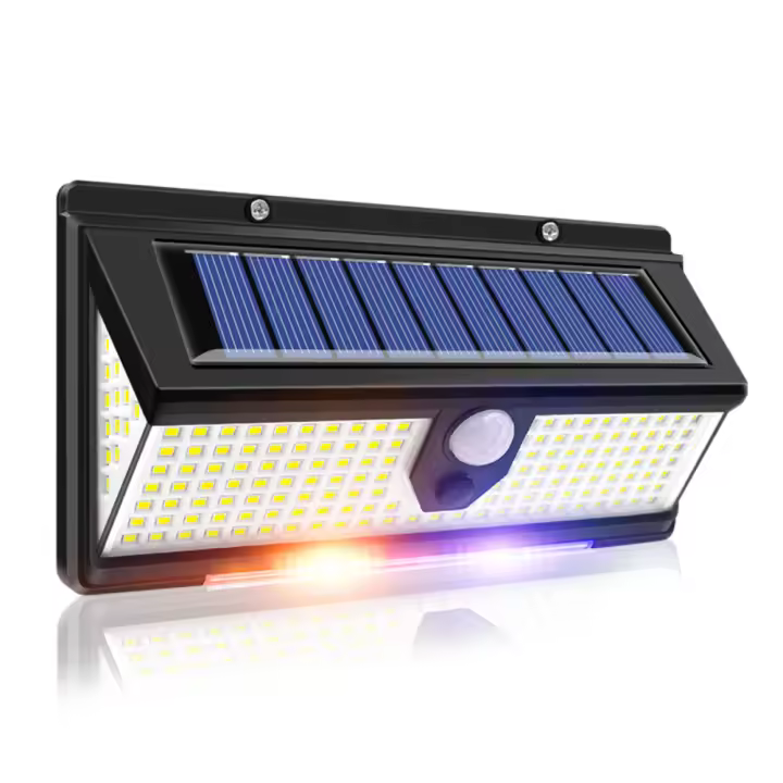 Lámpara De Pared Solar LED Exterior 172 Luces Con 3 Modos De Trabajo IP65 Impermeable Sensor De Movimiento Decoración De Jardín Luz De Porche Arte Deco 220V - 1