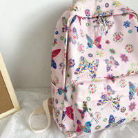 Mochila Deportiva Para Mujer Con Estampado De Mariposas Y Flores De Nylon Gran Capacidad Moda Casual Para Camping Al Aire Libre Y Escuela - details 11