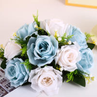 Bola De Flores Artificiales 1PC Base De Plástico Verde Tela De Seda Para Centros De Mesa De Bodas Decoraciones De Fiesta - details 3