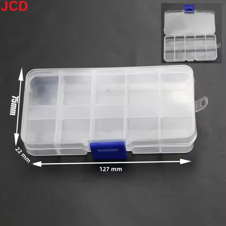 Caja De Almacenamiento Portátil Transparente Organizador De Plástico Con Cubierta Para Joyería Pendientes Tornillos Piezas 10/15/18/24/36 Cajas - 1
