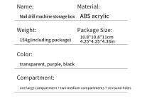 Organizador De Uñas Translúcido Para Máquina De Taladro Y Productos De Manicura Y Pedicura Acrílico Con 3 Filas De Almacenamiento - details 7