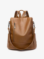 Mochila de cuero para Mujer, Bolso de viaje de Ocio, antirrobo, nuevo modelo, mochila de gran capacidad, Bolso de cuero, bolso de ocio de un solo hombro, multiusos - details 9
