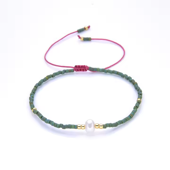 Pulsera Ajustable De Perlas Naturales Y Cuentas Miyuki Multicolor Para Mujer Joyería De Moda Hecha a Mano Longitud 14~28cm - 1