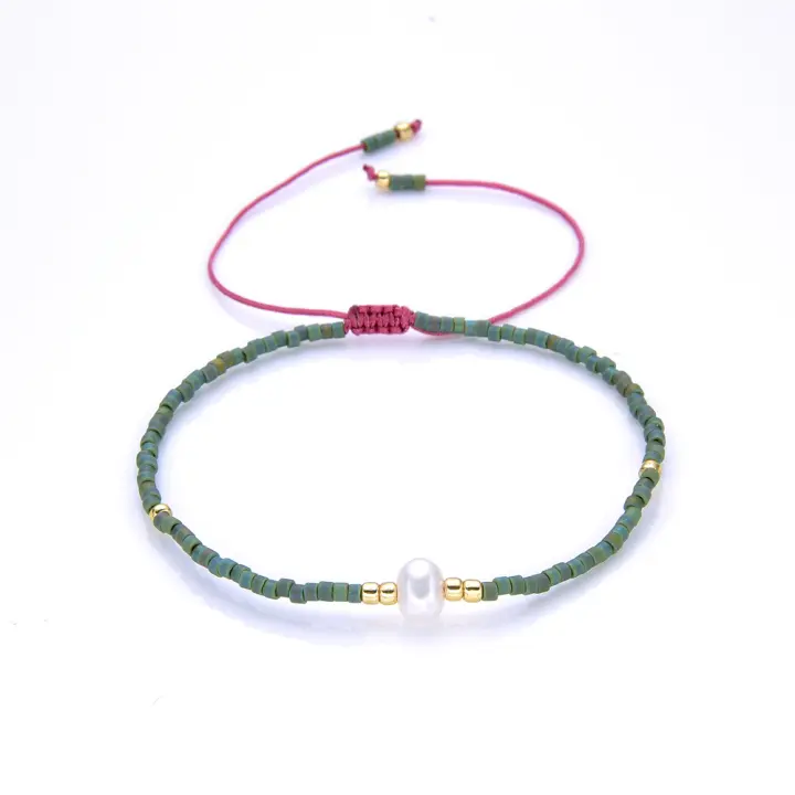 Pulsera Ajustable De Perlas Naturales Y Cuentas Miyuki Multicolor Para Mujer Joyería De Moda Hecha a Mano Longitud 14~28cm - 1