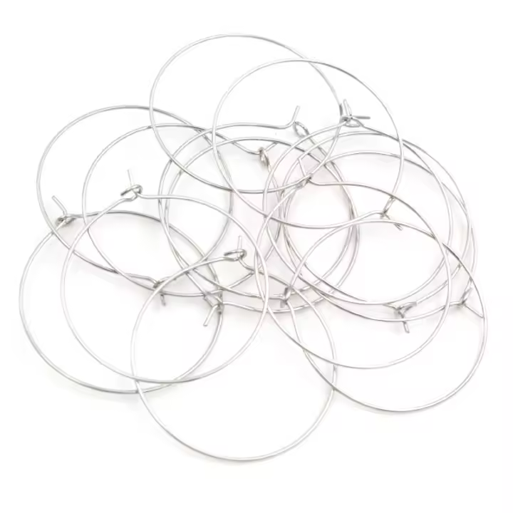 50pcs Anillos De Acero Inoxidable Galvanizado Dorado Para Joyería Grandes Aros De Oído Herrajes De Círculo Para Manualidades - 1