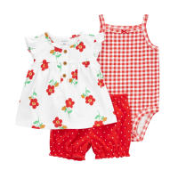 Nueva ropa de verano para niñas, pantalones cortos de manga corta, camisetas, trajes de tres piezas. - details 11