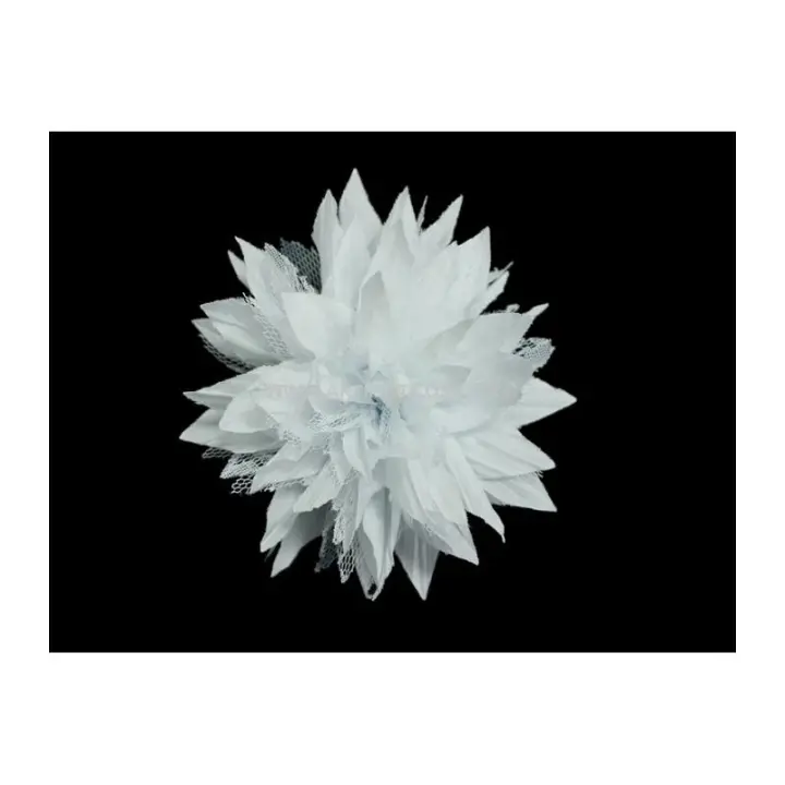Flores de Tela Tul 14 Cm Blanco/Gris - Decoración Floral - 1