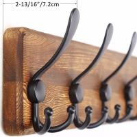 Perchero de Madera Mural, 5 Ganchos Triples, Madera Maciza para Abrigos y Chaquetas - details 3