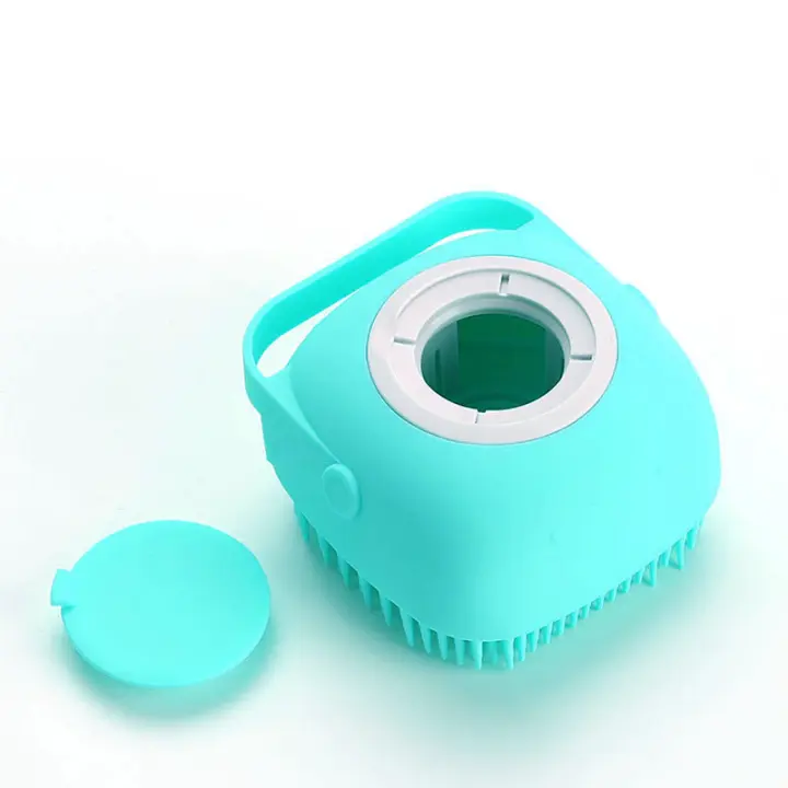 Set De Cepillo Y Champú Para Mascotas De Silicona Suave Con Almacenamiento Integrado Herramienta De Aseo Doble Cara Para Perros Y Gatos - 1