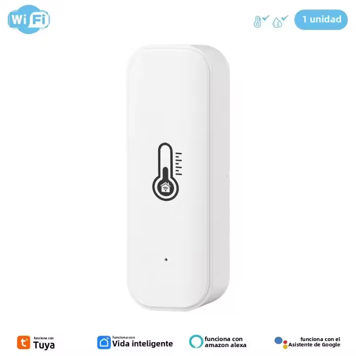 Sensor De Temperatura Y Humedad Zigbee O WiFi Tuya Compatible Con Hogar Connectado Termómetro Soporte De Color Negro O Blanco - 1