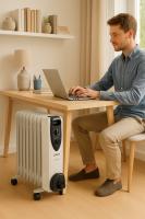 Radiador de aceite Jocca 1500W, 2000W o 2500W con 7, 9 u 11 elementos. Termostato regulable, 3 niveles de calor, protección sobrecalentamiento y antivuelco, diseño compacto con ruedas y asa, silencioso. Calor eficiente y portátil. Color gris. - details 2