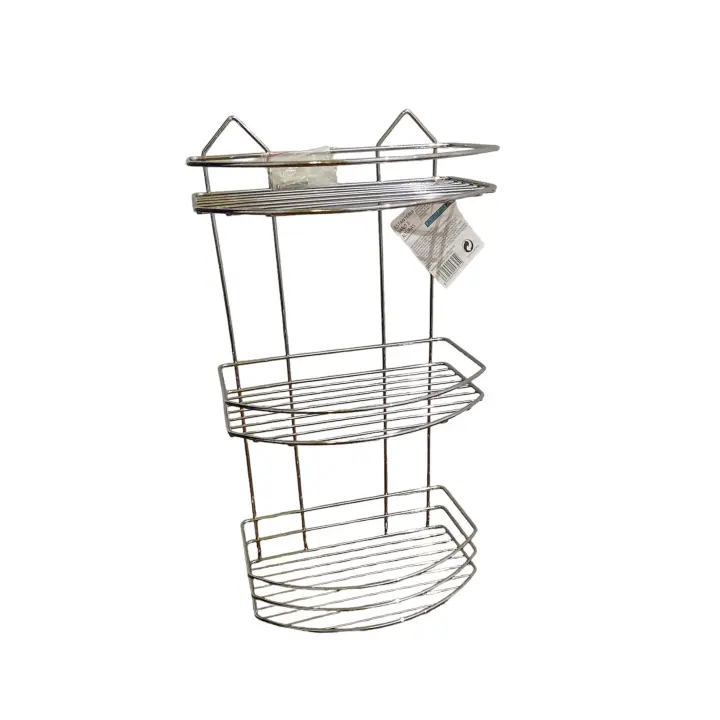Estantería de acero cromado, Soporte ,Cesta de baño ducha ORGANIZADOR de 3 niveles, cromado, tamaño 25x45x15cm - 1