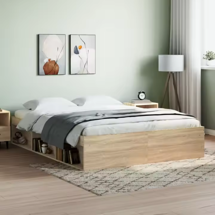 vidaXL Estructura de cama roble Sonoma 150x200 cm - 1