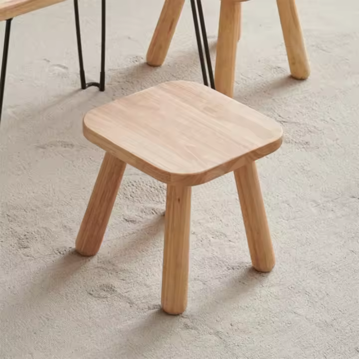 Taburete De Cambio De Zapatos De Madera Sólida 1 Pieza Color Nogal Para Sala De Estar Entrada Baño Dormitorio Y Cocina - 1