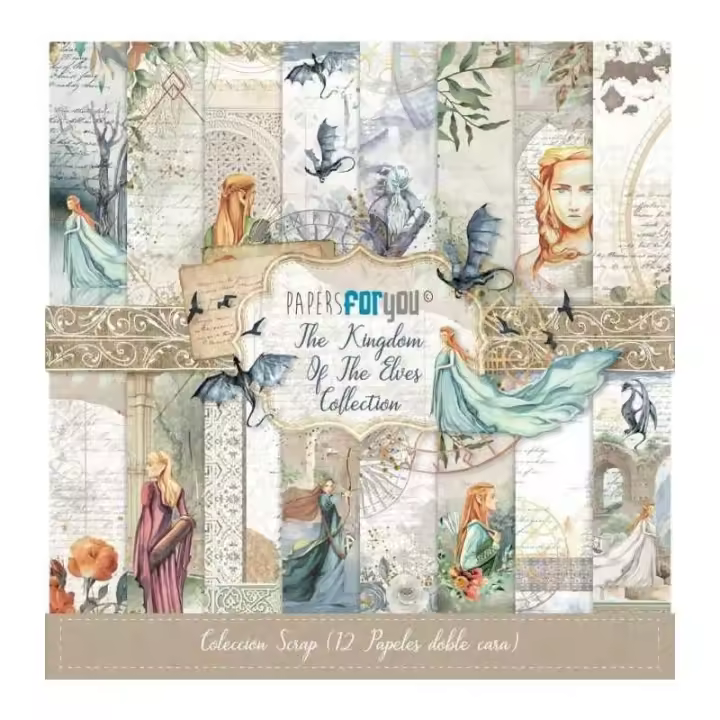 PAPERSFORYOU PAPEL SCRAP THE KINGDOM OF THE ELVES 30X30 12 H - 1