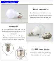 Lámpara LED 10pcs E27 E14 3W-20W Luz Blanca Fría/Cálida 220V-240V Para Sala De Estar Bombilla De Iluminación De 50000 Horas De Vida Útil - details 4