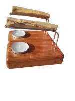 QUEMADOR PALO SANTO COLOR NOGAL PACK 2, INCLUYE SOPORTES DEL PALO SANTO, 2 VELAS DE TE Y DOS PALOS SANTOS. FABRICACION ARTESANAL. MARCA Lala´s Candels. - details 2