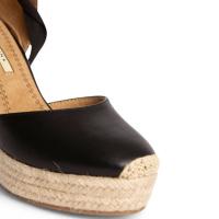 sandalias mujer cuñas negro de yute plataforma cinta al tobillo puntera cerrada planta acolchada cómodas y ligeras verano 2025 tendencia corina - details 3