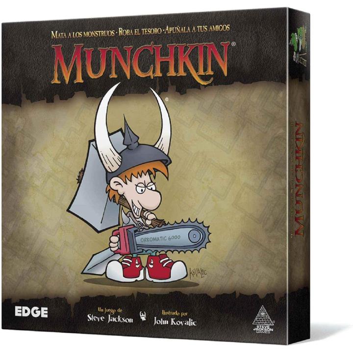 Edge Studio | Munchkin | Juego de Cartas | Mata a los monstruos, Roba el tesoro, Apuñala a tus amigos | A Partir de 10 Años | De 3 a 6 Jugadores | 60 Minutos por Partida | Español (Asmodee EESJMU01)