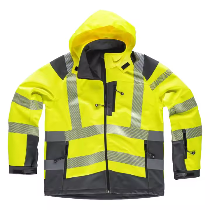 Chaqueta Workteam Workshell de Alta Visibilidad con Cintas Reflectantes y Capucha - Resistente al Agua y al Viento - Modelo S9211 - 1
