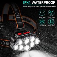 Linterna Frontal LED Potente Recargable 8LED Para Pesca Camping Caza Senderismo Lámpara De Corbata Impermeable Con Modos De Iluminación Variable - details 3