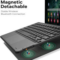 Funda Con Teclado Táctil Iluminado Para Samsung Galaxy Tab A9+ 11 2023 X210 X215 X216 Estilo Coreano Hebreo Español Material De Cuero - details 6