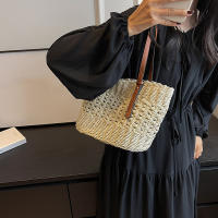 Bolso De Hombro Para Mujer Casual De Rotura Gran Capacidad Tejido De Paja De Verano Bolso De Playa Bolso De Viaje Para Dama - details 10