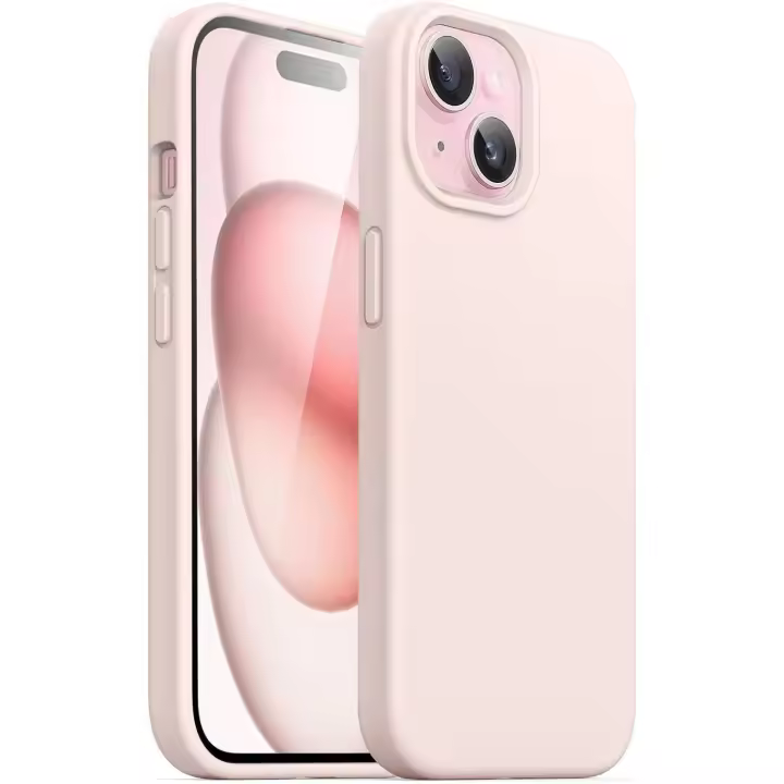 Funda de silicona para iPhone 15 DE 6,1 pulgadas, Funda Protector de cuerpo complete with tacto y sedoso, Golpes a prueba de cubierta (Pink) - 1