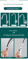 Grifo De Cocina Flexible 3 En 1 Cabeza De Rojellera Con Filtro Para Lavabo Negro Tapa Reemplazable Extensor De Grifo - details 6