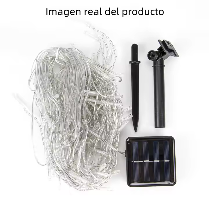 Luces De Cadena De Hielo LED Solar 3.5M Impermeables Para Decoración De Bodas Y Fiestas En Jardín Y Hogar Luces De Navidad Exteriores - 1