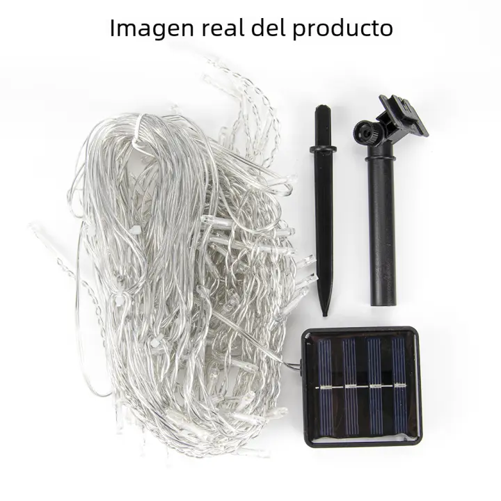 Luces De Cadena De Hielo LED Solar 3.5M Impermeables Para Decoración De Bodas Y Fiestas En Jardín Y Hogar Luces De Navidad Exteriores - 1