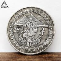 Moneda Commemorativa Anubis Y Águila Decoración Para El Hogar Regalo Moneda De Metal Estilo RELIGIOUS Tema PYRAMID - details 2