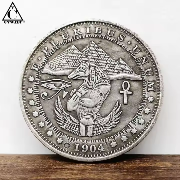 Moneda Commemorativa Anubis Y Águila Decoración Para El Hogar Regalo Moneda De Metal Estilo RELIGIOUS Tema PYRAMID - 1