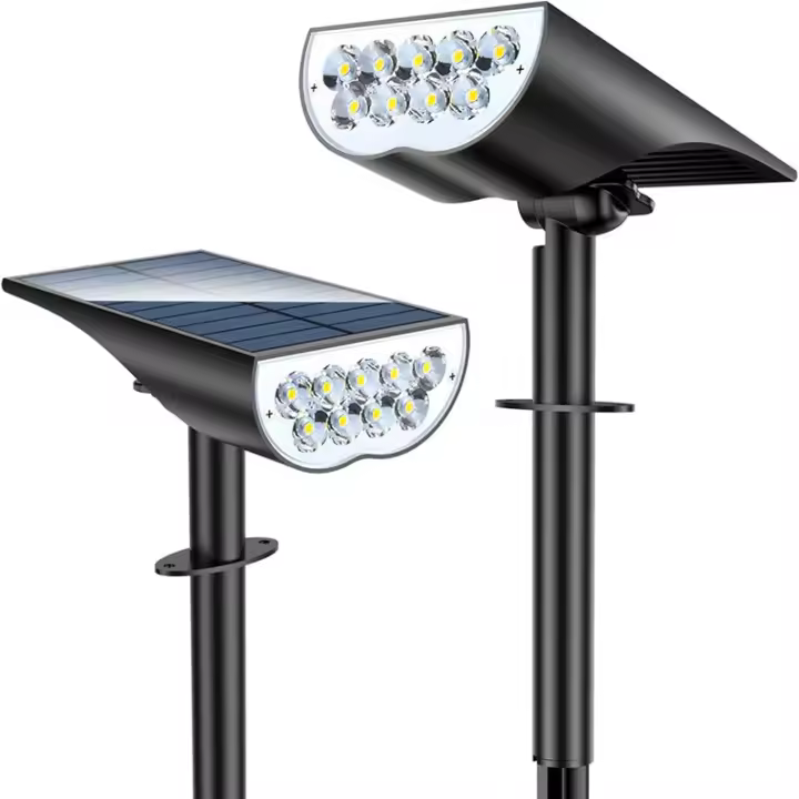 2 focos solares para exteriores, 5 modos, IP65, impermeables, para jardín, entrada - 1