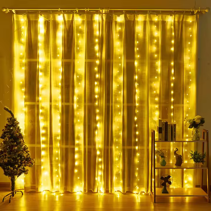 3M LED Cortina Guirnalda De Luces Con Control Remoto Decoración De Año Nuevo Navidad Fiesta Boda Autocortable Impermeable - 1