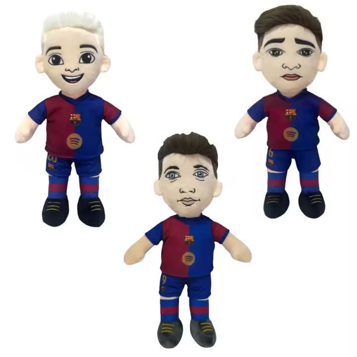 Barcelona Peluches Jugadores FC Barcelona Lewandowski, Gavi y Dani Olmo de 40cm, Regalo Ideal para Fans y Niños, Cumpleaños, Peluche Jugador Barça - 1