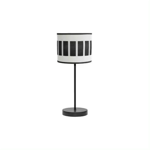 FABRILAMP Lámpara de Mesa Sobremesa Ivanna 1xe14 Negro/blanco-madera Negra 43x17x17 Cm - Diseño Elegante - 1