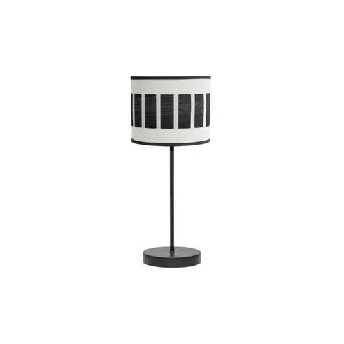 FABRILAMP Lámpara de Mesa Sobremesa Ivanna 1xe14 Negro/blanco-madera Negra 43x17x17 Cm - Diseño Elegante - 1