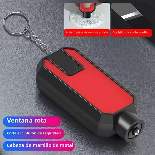 Herramienta De Escape Para Coche Multi Funcional Martillo De Ventana En ABS Corte De Cinturón Con Llavero Para Seguridad Automotriz Amagi - 1