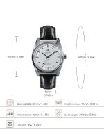 Reloj Mecánico Para Hombre Shanghai 36mm Diseño Bauhaus Dial Estéril Correa De Cuero Movimiento Manual Resistente Al Agua 3Bar - details 2