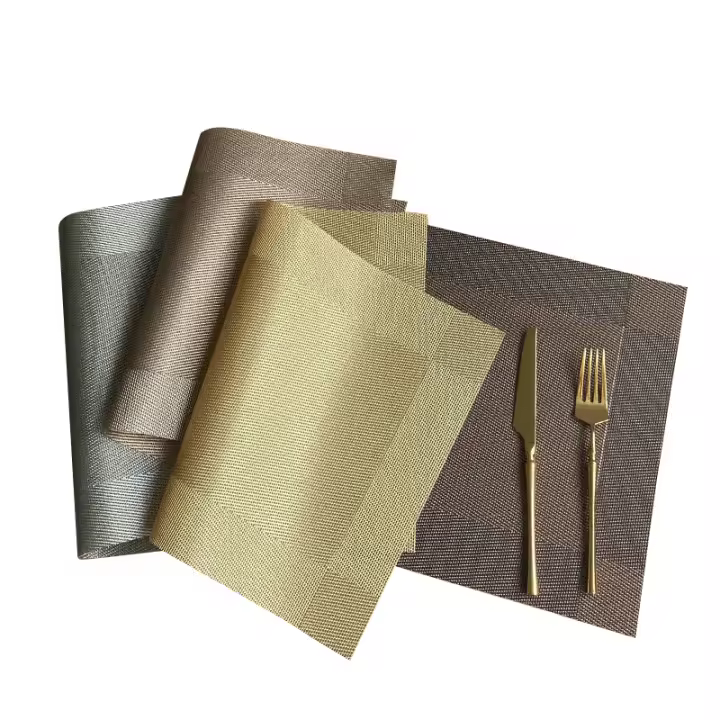 Mantelera Tejida Elegante Para Mesa De Comedor Lavable Y Duradera De PVC Forma Rectangular Decoración De Mesa - 1