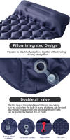Alfombra De Dormir Para Acampar Al Aire Libre Plegable Con Almohadas Ultraligera Inflable Para Viajes Y Senderismo Matrícula De Natación En La Playa - details 14