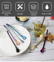 Taza De Té Reutilizable De Acero Inoxidable Con Cuchara Filtro De Té Bombilla Herramientas De Barra Accesorios Eco-amigables Para Infusión De Yerba Mate Y Té Con Flor - details 5