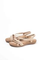 Paloma Wang sandalias doradas mujer con mini cuñas con la plantilla acolchada con tiras trasera elásticas - details 5