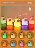 Lámpara De Noche Creativa Y Divertida En Forma De Mango Y Caimán Capybara Silicona Recargable RGB Con Sensor Táctil Para Habitación De Niños - details 2