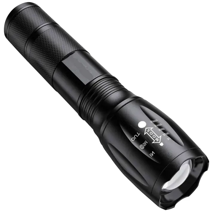 Linterna LED de Alta Potencia - Mini Antorcha Potente de 2000 Lúmenes, 5 Modos, Zoomable, para Ciclismo, Camping, Montañismo - 1